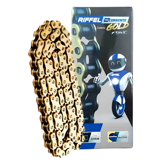 Cadena Riffel 428 O-Ring dorada 140L (premium)