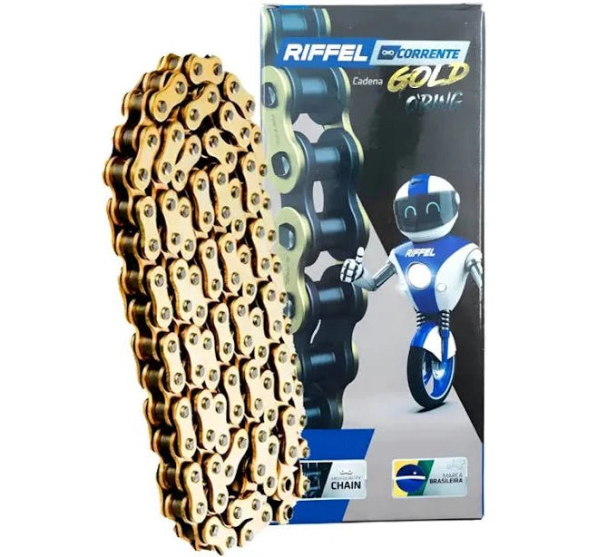 Cadena Riffel 428 O-Ring dorada 140L (premium)